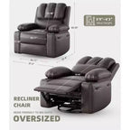 Fauteuil inclinable manuel surdimensionné, fauteuils inclinables à bascule pivotants à 360° avec chauffage et massage, fauteuil inclinable paresseux doux