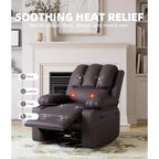 Fauteuil inclinable manuel surdimensionné, fauteuils inclinables à bascule pivotants à 360° avec chauffage et massage, fauteuil inclinable paresseux doux