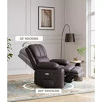 Fauteuil inclinable manuel surdimensionné, fauteuils inclinables à bascule pivotants à 360° avec chauffage et massage, fauteuil inclinable paresseux doux