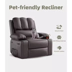 Fauteuil inclinable manuel surdimensionné, fauteuils inclinables à bascule pivotants à 360° avec chauffage et massage, fauteuil inclinable paresseux doux
