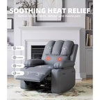 Fauteuil inclinable manuel surdimensionné, fauteuils inclinables à bascule pivotants à 360° avec chauffage et massage, fauteuil inclinable paresseux doux