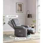Fauteuil inclinable manuel surdimensionné, fauteuils inclinables à bascule pivotants à 360° avec chauffage et massage, fauteuil inclinable paresseux doux