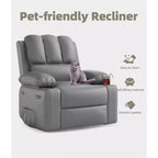 Fauteuil inclinable manuel surdimensionné, fauteuils inclinables à bascule pivotants à 360° avec chauffage et massage, fauteuil inclinable paresseux doux