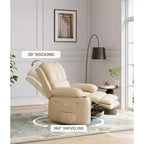 Fauteuil inclinable manuel surdimensionné, fauteuils inclinables à bascule pivotants à 360° avec chauffage et massage, fauteuil inclinable paresseux doux