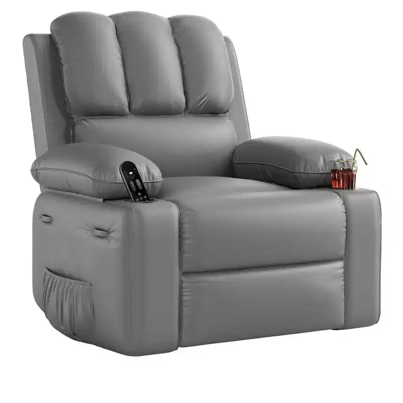 Oversized Manual Recliner Chair, 360 Swivel Rocker Recliners with Heat & Massage, Soft Lazy Boy Recliner Sofa Chair
