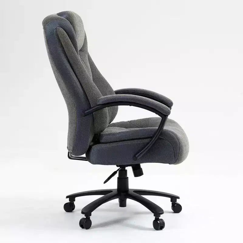 Executive Office Chair with Cotton Surface, Height-Adjustable Office Chair with High Back and Wheels for Office