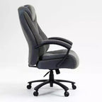 Fauteuil de bureau de direction avec surface en coton, dossier haut et roulettes, réglable en hauteur