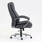 Fauteuil de bureau de direction avec surface en coton, dossier haut et roulettes, réglable en hauteur