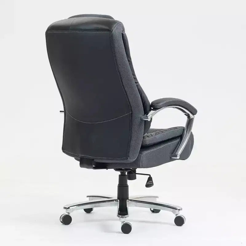 Executive Office Chair with Cotton Surface, Height-Adjustable Office Chair with High Back and Wheels for Office