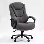 Fauteuil de bureau de direction avec surface en coton, dossier haut et roulettes, réglable en hauteur