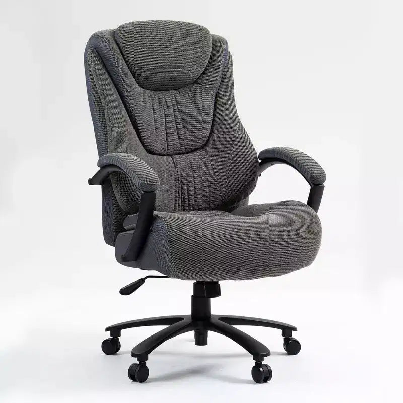 Executive Office Chair with Cotton Surface, Height-Adjustable Office Chair with High Back and Wheels for Office