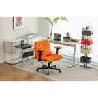 Fauteuil de bureau moderne en velours avec dossier rembourré, chaise de bureau avec accoudoir et dossier réglables, chaise confortable pour le bureau, le travail