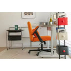 Fauteuil de bureau moderne en velours avec dossier rembourré, chaise de bureau avec accoudoir et dossier réglables, chaise confortable pour le bureau, le travail