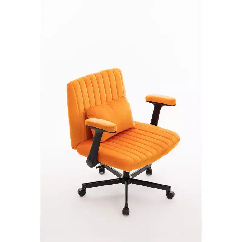 Modern Velvet Office Chair with Padded Back, Desk Chair with Adjustable Armrest and Back, Comfy Chair for Office, Study
