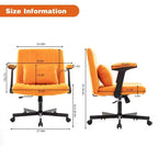 Fauteuil de bureau moderne en velours avec dossier rembourré, chaise de bureau avec accoudoir et dossier réglables, chaise confortable pour le bureau, le travail
