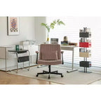 Fauteuil de bureau moderne en velours avec dossier rembourré, chaise de bureau avec accoudoir et dossier réglables, chaise confortable pour le bureau, le travail