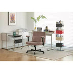 Fauteuil de bureau moderne en velours avec dossier rembourré, chaise de bureau avec accoudoir et dossier réglables, chaise confortable pour le bureau, le travail