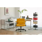 Fauteuil de bureau moderne en velours avec dossier rembourré, chaise de bureau avec accoudoir et dossier réglables, chaise confortable pour le bureau, le travail