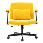 Fauteuil de bureau moderne en velours avec dossier rembourré, chaise de bureau avec accoudoir et dossier réglables, chaise confortable pour le bureau, le travail