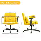 Fauteuil de bureau moderne en velours avec dossier rembourré, chaise de bureau avec accoudoir et dossier réglables, chaise confortable pour le bureau, le travail