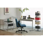 Fauteuil de bureau moderne en velours avec dossier rembourré, chaise de bureau avec accoudoir et dossier réglables, chaise confortable pour le bureau, le travail