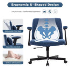 Fauteuil de bureau moderne en velours avec dossier rembourré, chaise de bureau avec accoudoir et dossier réglables, chaise confortable pour le bureau, le travail