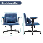 Fauteuil de bureau moderne en velours avec dossier rembourré, chaise de bureau avec accoudoir et dossier réglables, chaise confortable pour le bureau, le travail