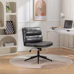 Chaise de bureau réglable en hauteur, chaise pivotante extra-large avec assise et dossier rembourrés, chaise d'ordinateur pour bureau, coiffeuse
