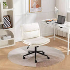 Chaise de bureau réglable en hauteur, chaise pivotante extra-large avec assise et dossier rembourrés, chaise d'ordinateur pour bureau, coiffeuse