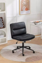 Chaise de bureau réglable en hauteur, chaise pivotante extra-large avec assise et dossier rembourrés, chaise d'ordinateur pour bureau, coiffeuse