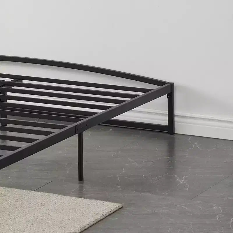 Low Profile Bed Frame - Queen Size Metal Platform, 6 Inch Steel Slats, Noise-Free, Easy Assembly, Modern Bedroom Furniture, No Box Spring Needed