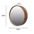 Miroir mural rond de 23,6 po avec armoire de rangement coulissante