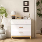 3-Drawer Dresser Storage Cabinet White Chest of Drawers Sideboard - ModernLuxe