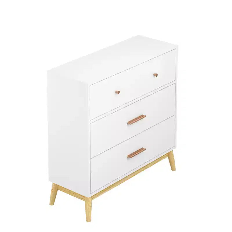 3-Drawer Dresser Storage Cabinet White Chest of Drawers Sideboard