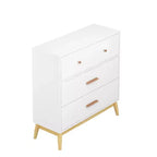 Commode à 3 tiroirs Meuble de rangement blanc Buffet à tiroirs