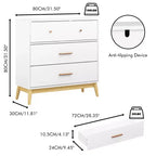 Commode à 3 tiroirs Meuble de rangement blanc Buffet à tiroirs
