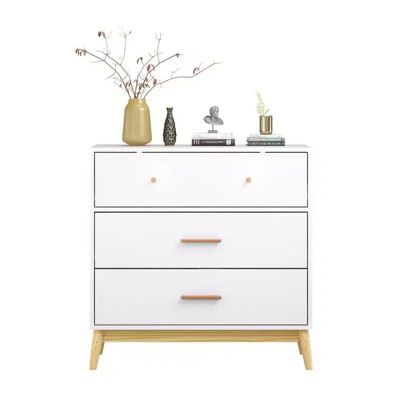 3-Drawer Dresser Storage Cabinet White Chest of Drawers Sideboard