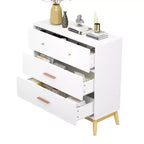 Commode à 3 tiroirs Meuble de rangement blanc Buffet à tiroirs