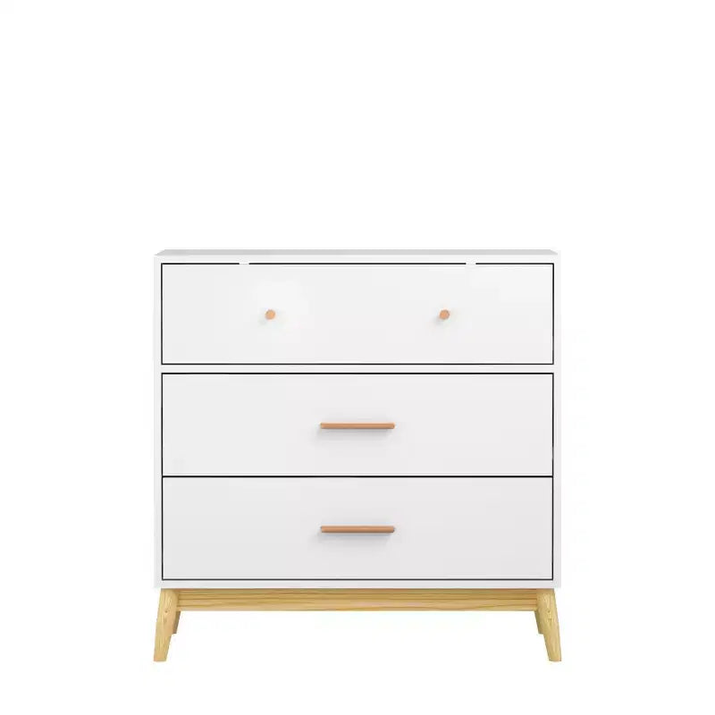 3-Drawer Dresser Storage Cabinet White Chest of Drawers Sideboard
