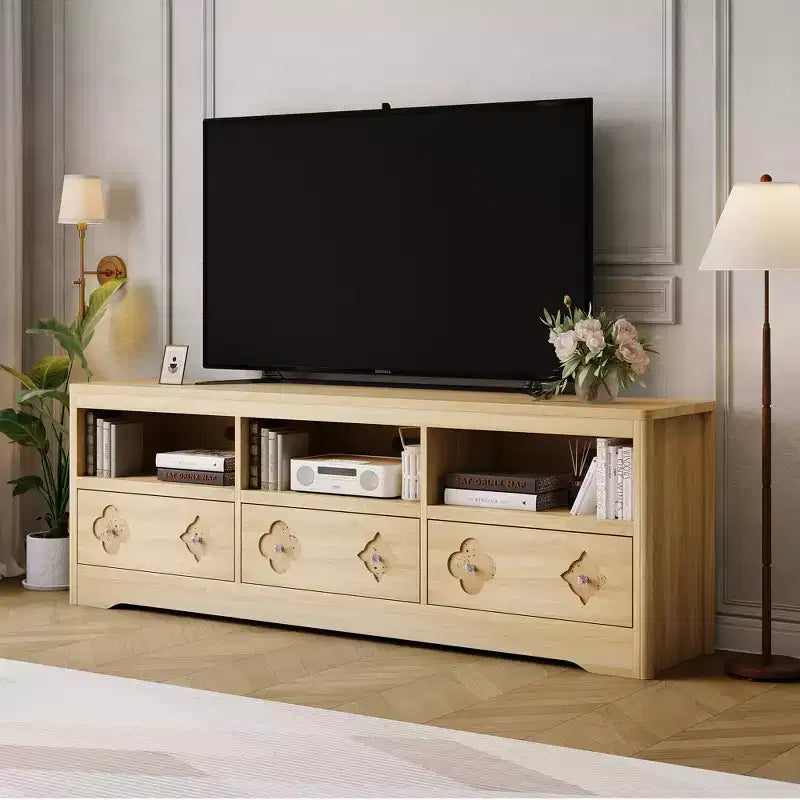 TV Stand for TV Mid Century Media Console with Carved Drawer for Living Room