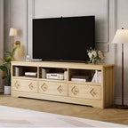Meuble TV Meuble Console TV Mid-Century avec Tiroir Sculpté pour Salon