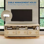 Meuble TV Meuble Console TV Mid-Century avec Tiroir Sculpté pour Salon
