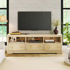 Meuble TV Meuble Console TV Mid-Century avec Tiroir Sculpté pour Salon