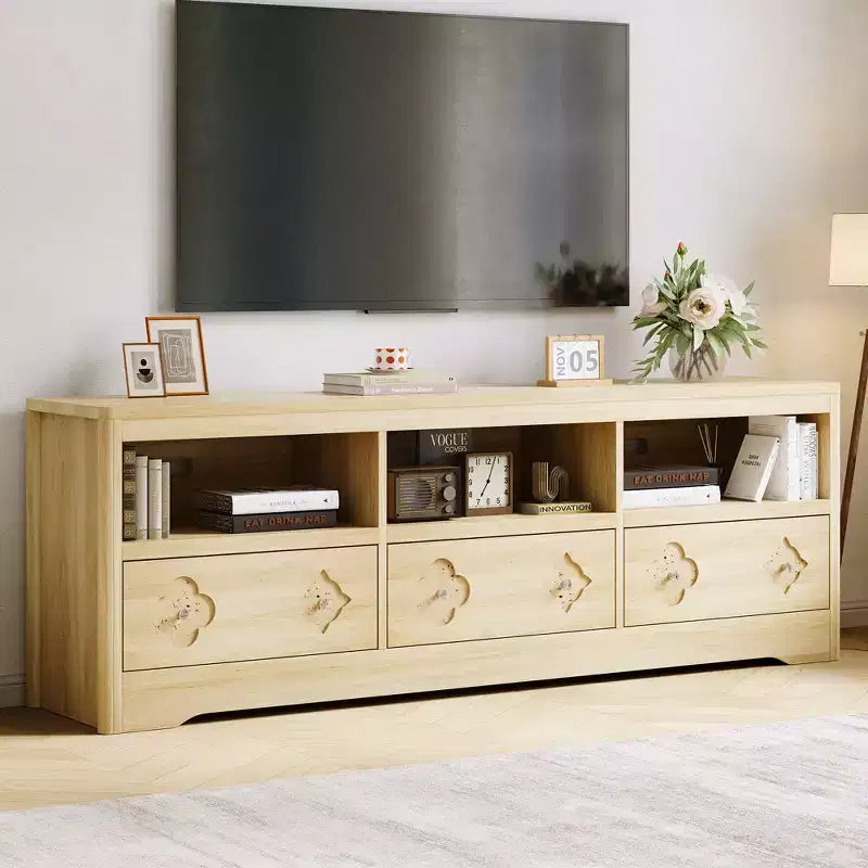 TV Stand for TV Mid Century Media Console with Carved Drawer for Living Room
