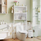 66 Organiseur de salle de bain avec 2 armoires relevables, portes cannelées transparentes, 4 crochets Noir/Blanc