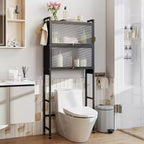 66 Organiseur de salle de bain avec 2 armoires relevables, portes cannelées transparentes, 4 crochets Noir/Blanc