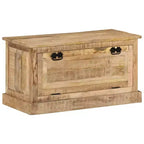 Banc à chaussures en bois de manguier massif naturel de taille moyenne