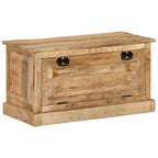 Banc à chaussures en bois de manguier massif naturel de taille moyenne