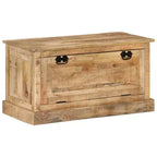 Banc à chaussures en bois de manguier massif naturel de taille moyenne