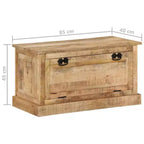 Banc à chaussures en bois de manguier massif naturel de taille moyenne